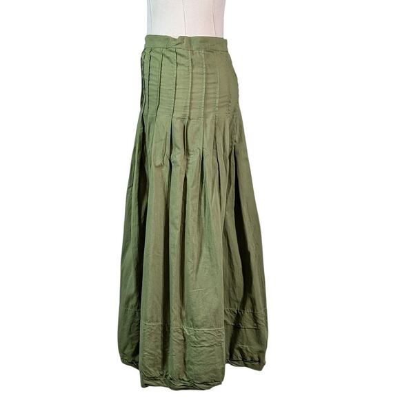 C.P. Shades Green Cotton Maxi Skirt Button Front Boho Lagenlook Medium - Picture 2 of 6